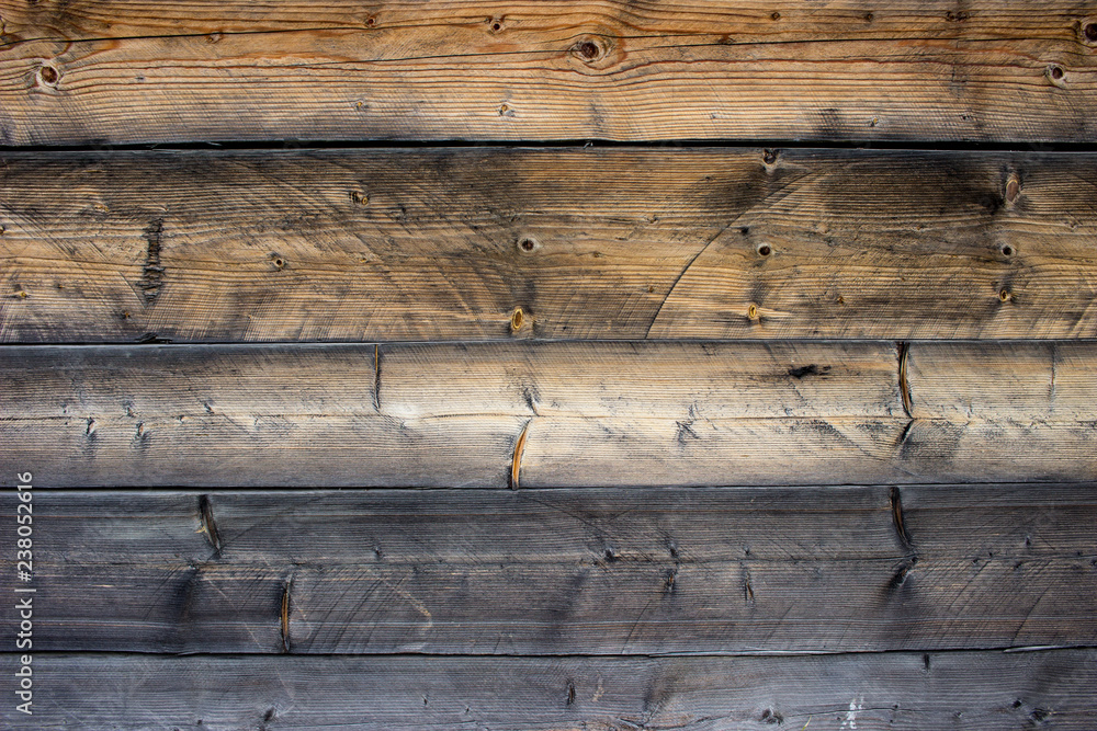 Old Wooden wall. Texture with horizontal planks Old Wooden wall. Texture with horizontal planks