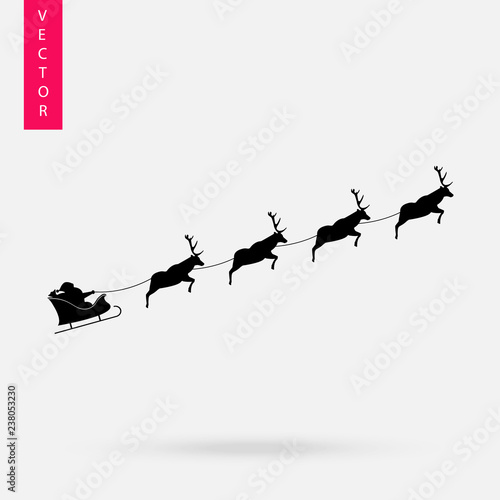 The Santa's sleigh icon logo on a white background