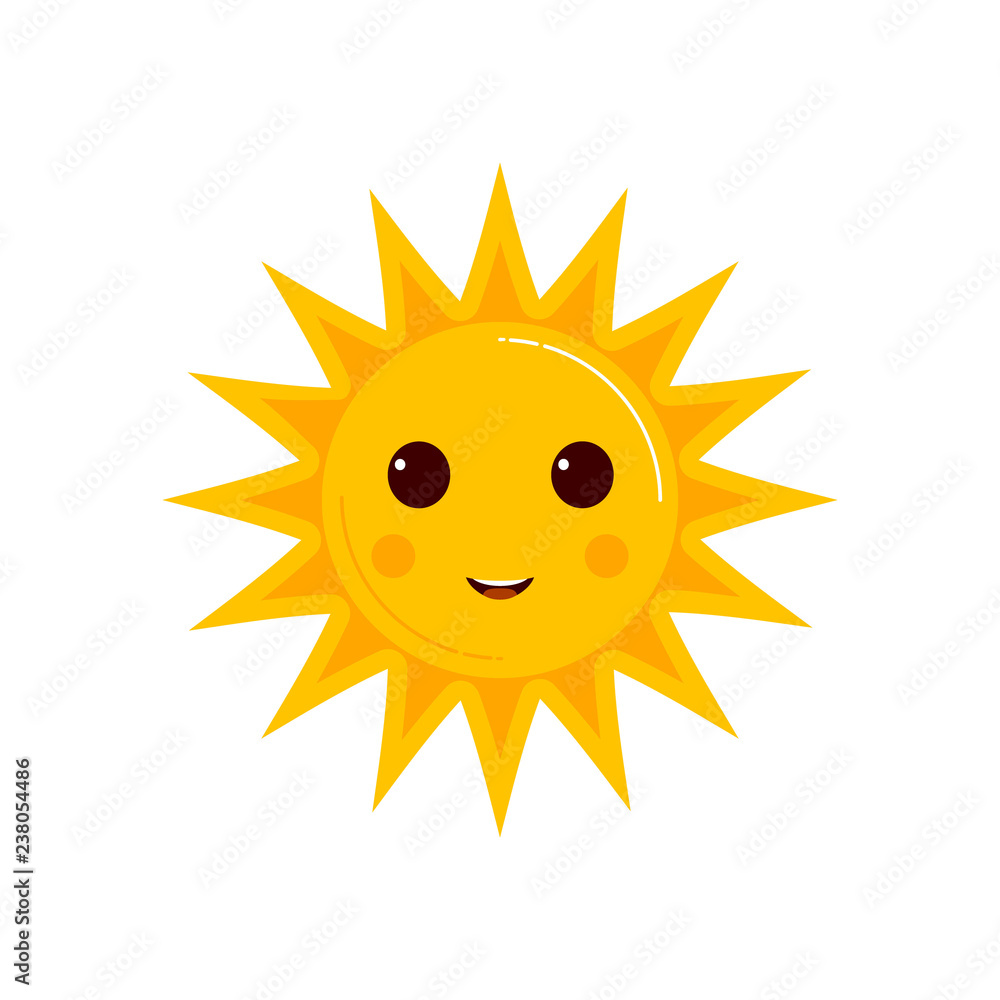 funny smiling cartoon characters of sun