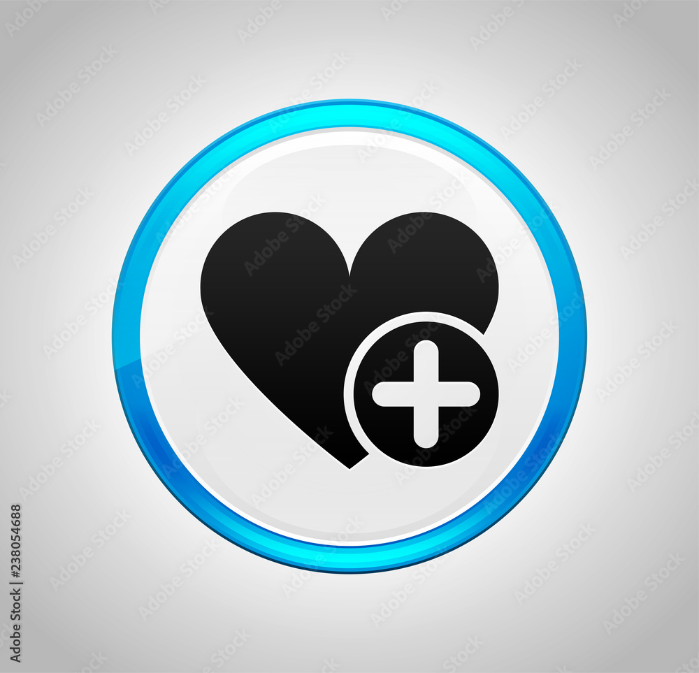 Add favorite heart icon round blue push button Add favorite heart icon round blue push button