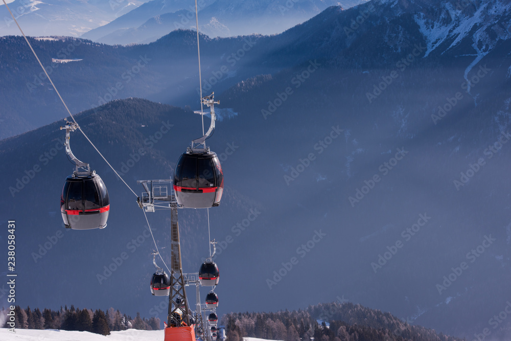 Fototapeta premium gondola lift at ski resort