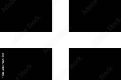 Flag of Cornwall, cornish flag, Saint Piran's flag Standard proportion photo