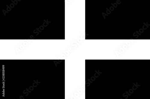 Flag of Cornwall, cornish flag, Saint Piran's flag Standard proportion