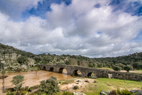 Mocho Bridge in the town of Ledesma in the province of Salamanca