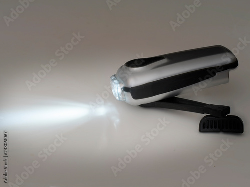 Photography Wind up dynamo torch, flashlight, with light.