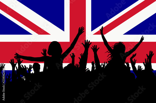 People silhouettes celebrating Great Britain national day