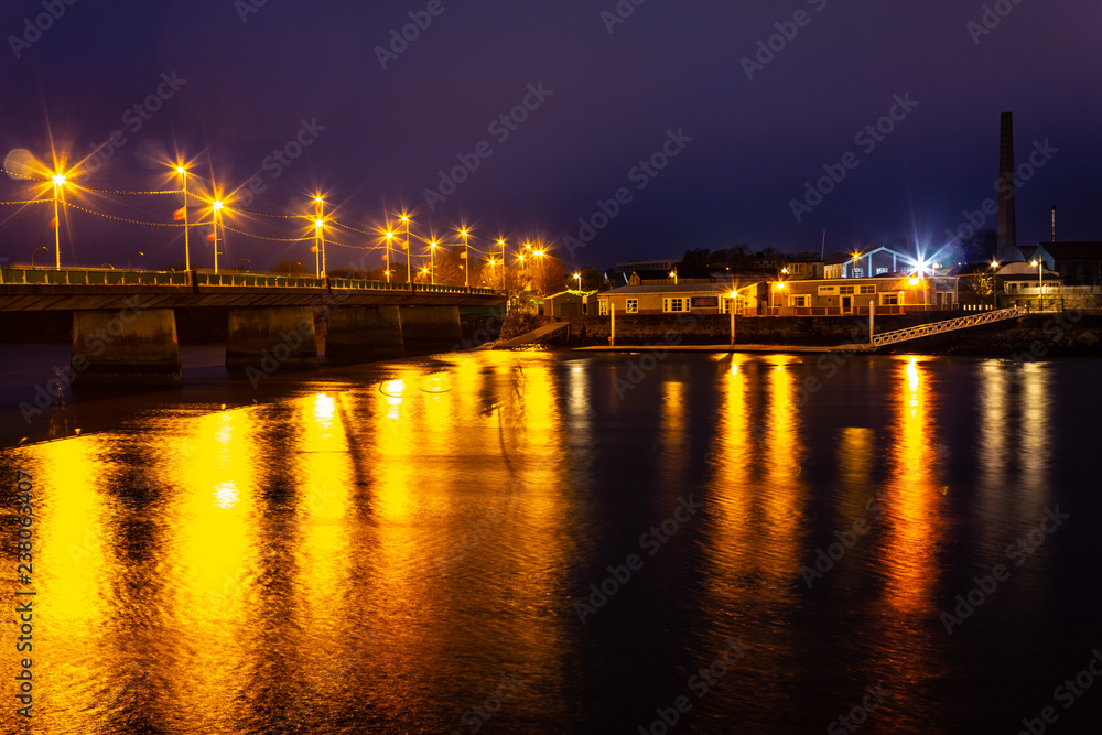 City lights at Shannon river
