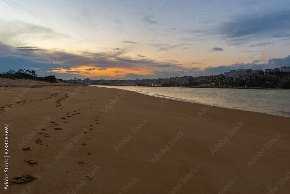 El Puntal beach at sunset, bay of Santander, Spain El Puntal beach at sunset, bay of Santander, Spain