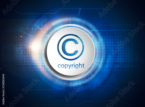 copyright icon on digital background