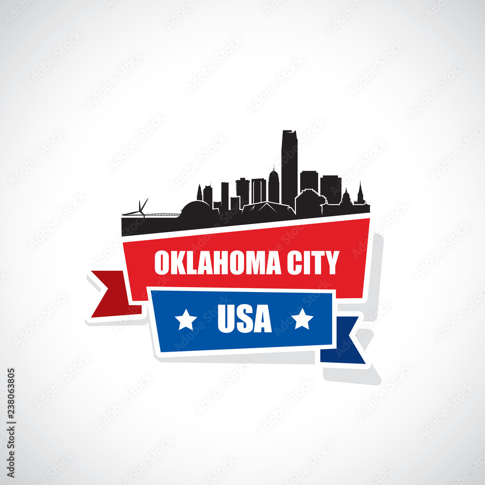 Oklahoma City skyline - ribbon banner