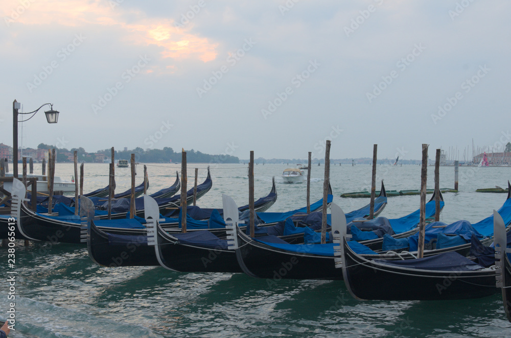 Gondolas Venice Sunrise