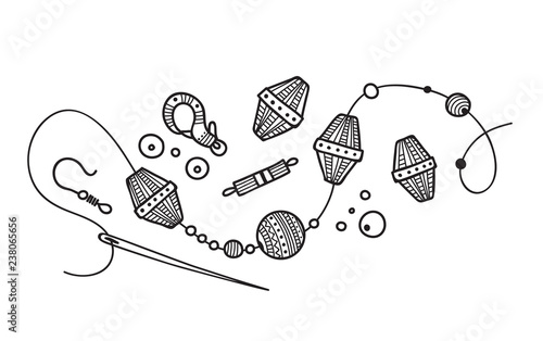 Vector illustration of hand made Jewelry process