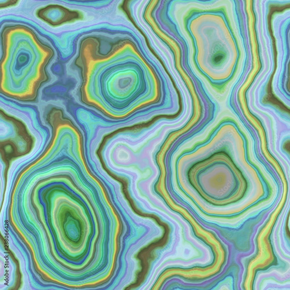 Fototapeta premium marble agate stony seamless pattern texture background - light pastel blue green yellow khaki purple and violet color with smooth surface