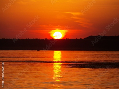 sunset on the river Dnieper