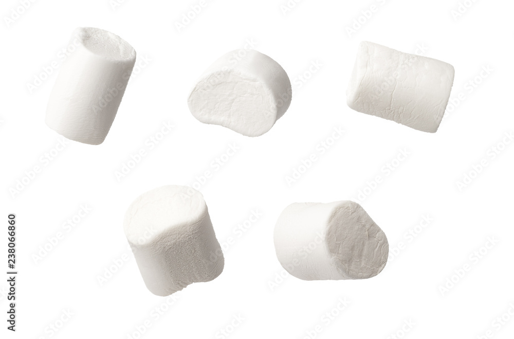 set of marshmallows isolated on white set of marshmallows isolated on white