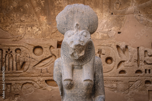 Statue of Sekhmet, Egyptian goddess with a lioness head photo