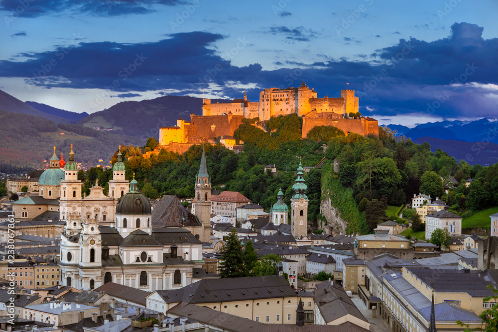 Obraz premium Historic town centre of Salzburg, Austria