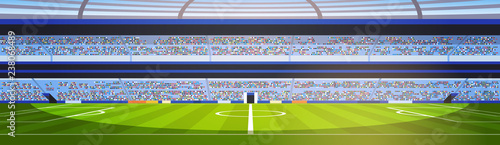 empty football stadium field view sunset flat banner