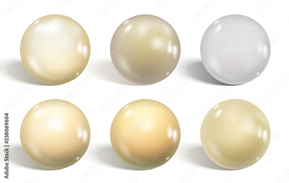 Collection of white glossy spheres isolated on white. Realistic gradient mesh. Vector illustration for your design. Collection of white glossy spheres isolated on white. Realistic gradient mesh. Vector illustration for your design.