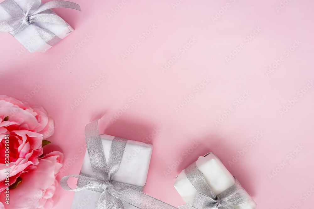 Bouquet of pink flowers on a pink background. Bouquet of pink flowers on a pink background.