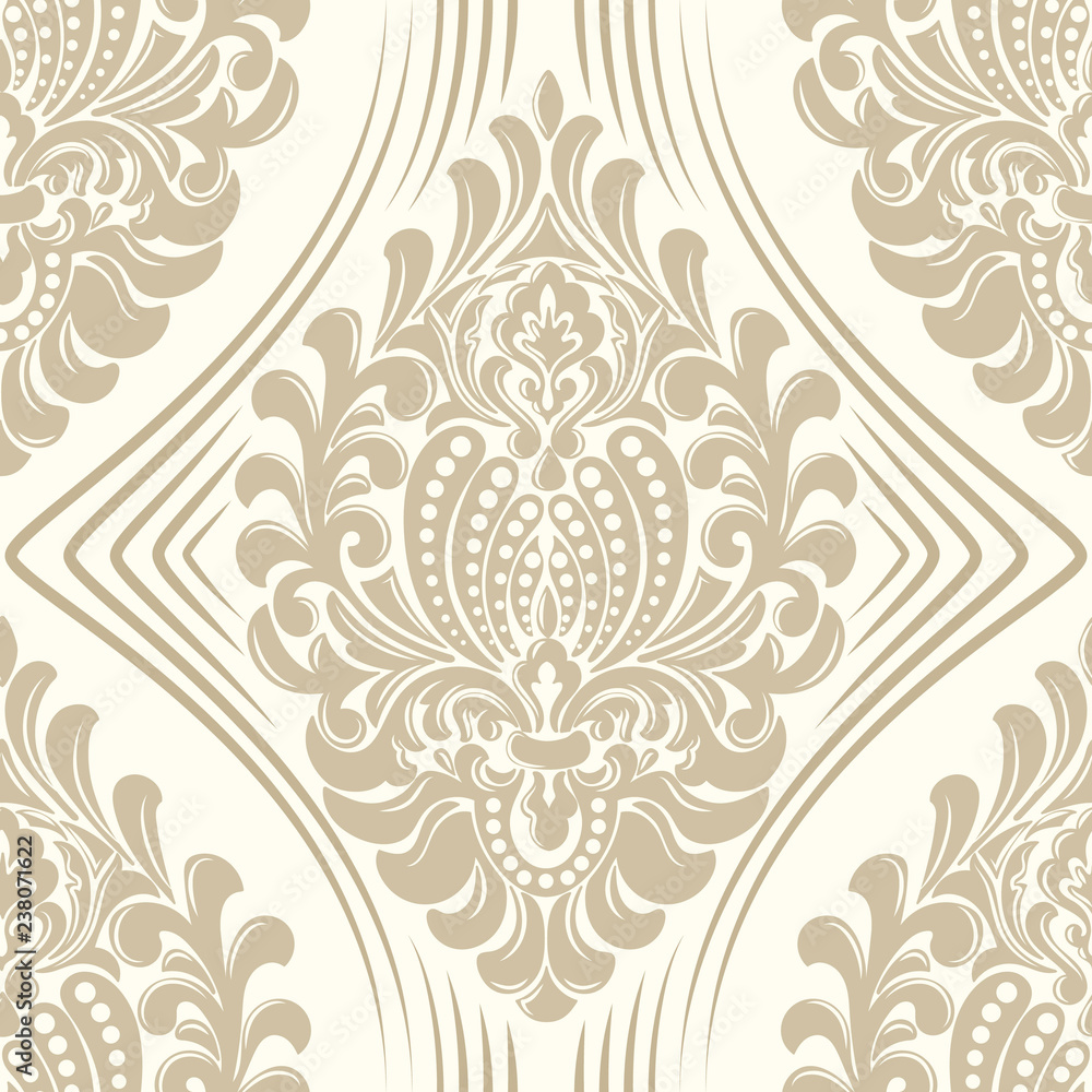 Vector damask seamless pattern element. Classical luxury old fashioned damask ornament, royal victorian seamless texture for wallpapers, textile, wrapping. Exquisite floral baroque template.