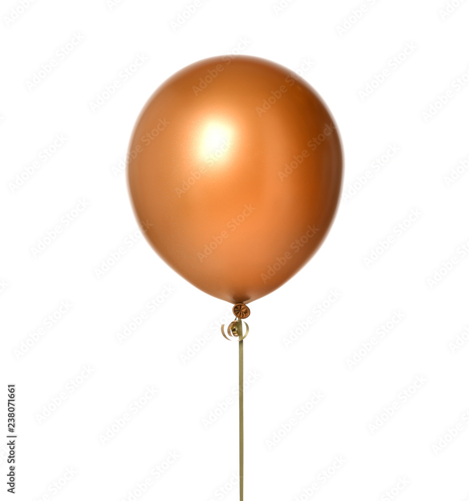 Big round gold metallic latex balloon for birthday party isolated on a white Big round gold metallic latex balloon for birthday party isolated on a white