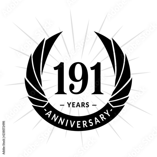 191 years anniversary. Elegant anniversary design. 191 years logo. 
