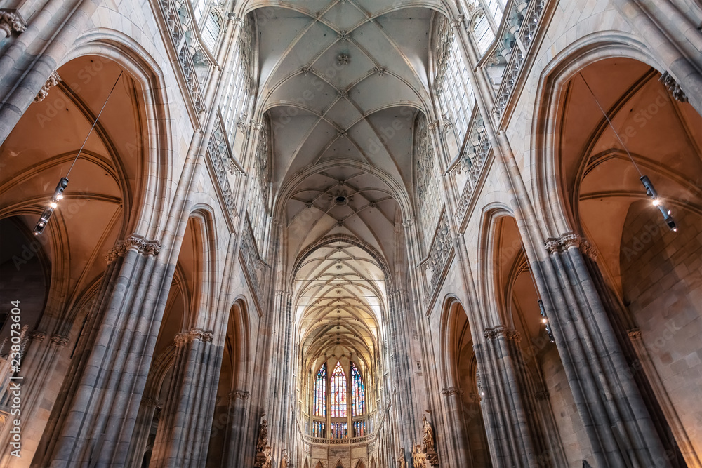 interior of Vitus Cathedral, Czech Republic