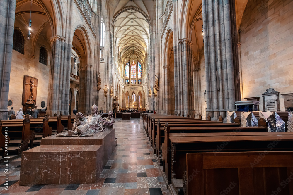 interior of Vitus Cathedral, Czech Republic
