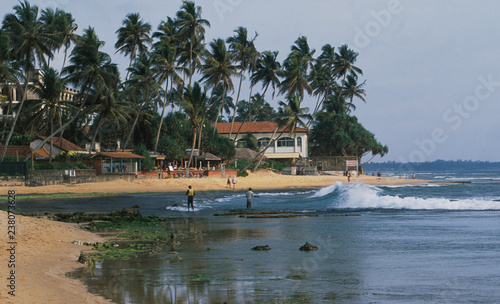 Sri Lanka Island: fisher men at Unawatuna beach, © gmcphotopress