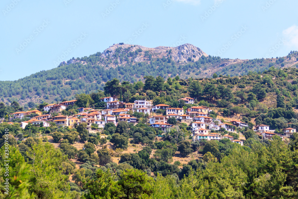 View of the village from the mountains of thassos