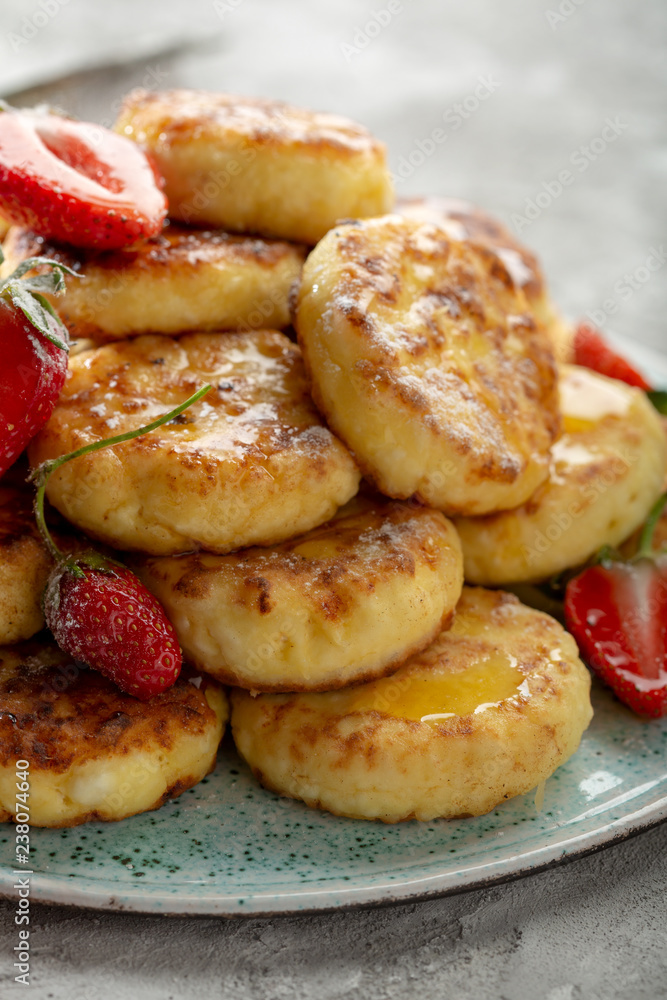 Sweet fritters with berry