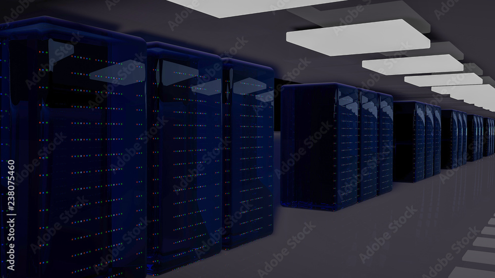 Server room data center. 3d render Server room data center. 3d render