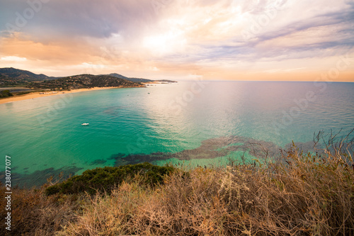 Panorama of Chia coast, Sardinia, Italy. © isaac74