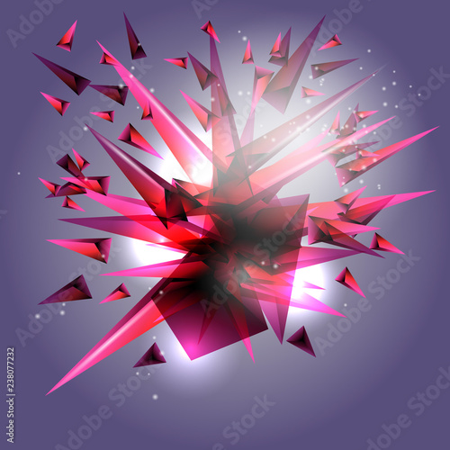 Abstract background. An explosion of colored triangles.