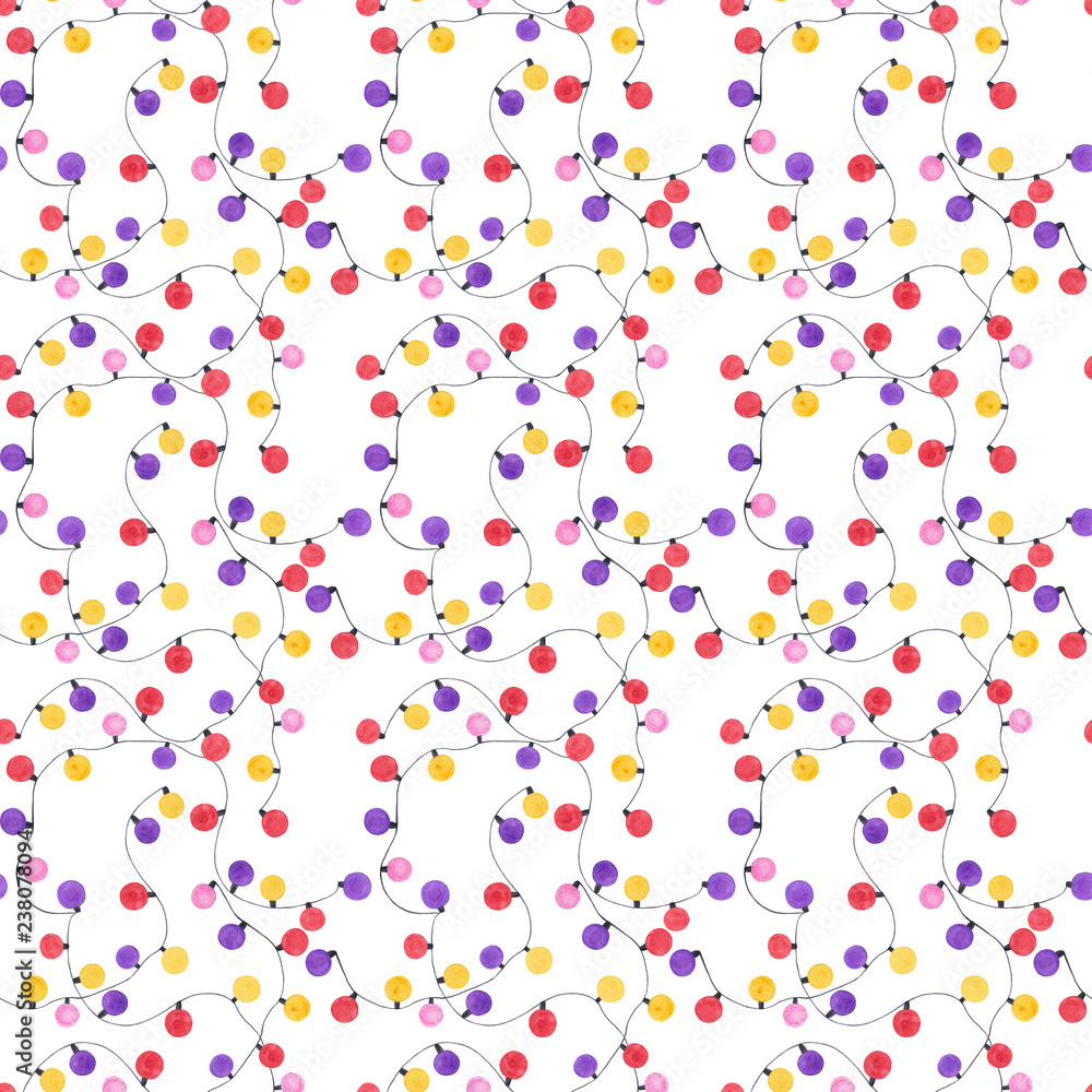 Obraz premium Watercolor Christmas seamless pattern