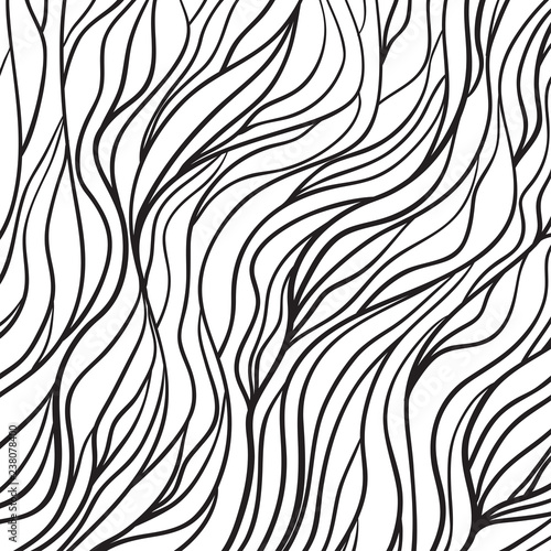 Linear wallpaper. Chaotic waved pattern. Tangled texture with lines. Background with lines and waves. Line art. Print for banners, posters, flyers and textiles