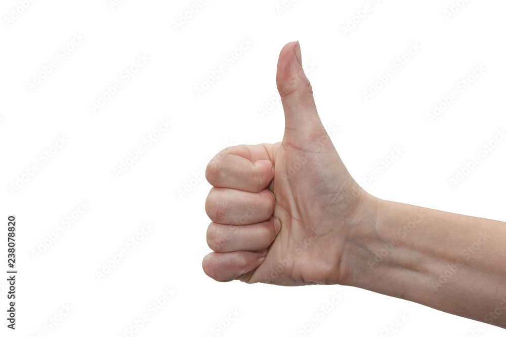 Hand on a white background shows like Hand on a white background shows like