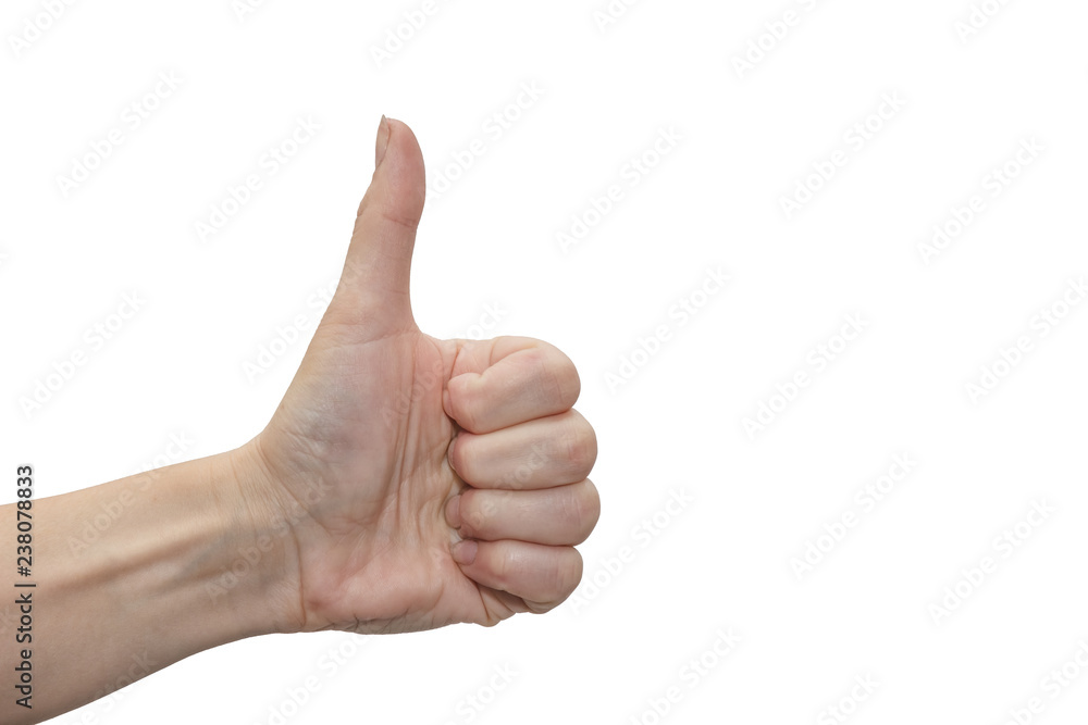 Hand on a white background shows like Hand on a white background shows like