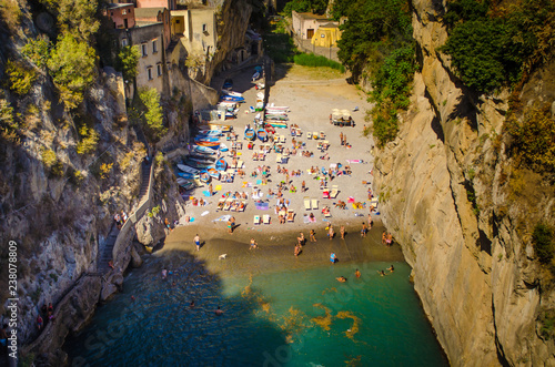 fiordo di furore beach seen from bridge