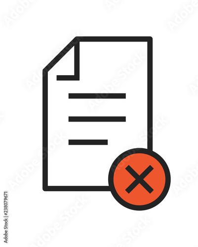 In non compliance icon set that shows a company did not pass inspection