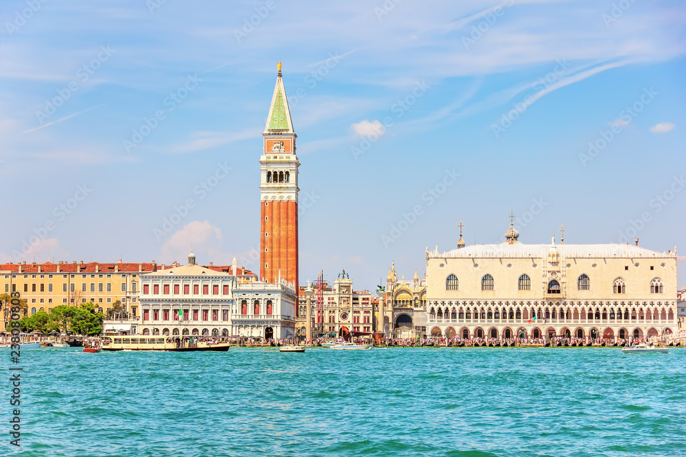 Piazza San Marco and other Venice sights, view from the sea