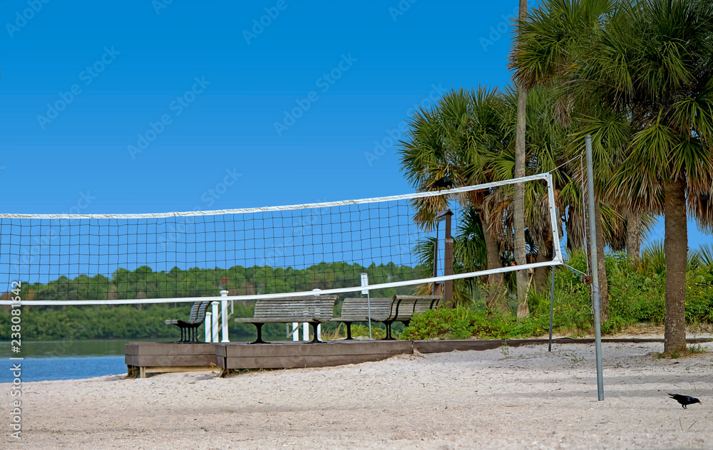 volleyball net in Sunset Beach, Tarpon Springs, United States volleyball net in Sunset Beach, Tarpon Springs, United States