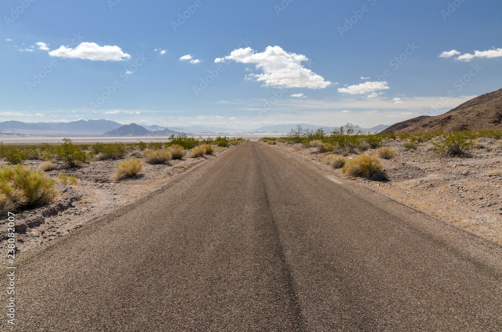 Zzyzx Road along Soda Dry Lake in Mojave National Preserve San Bernardino County, California