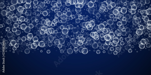 Random soap bubbles abstract background. Blowing b