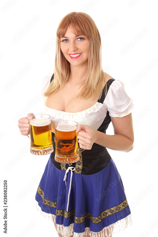 Young beautiful girl with mug of light beer Young beautiful girl with mug of light beer
