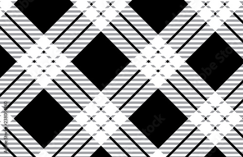 Black and white tartan plaid pattern.Vector illustration.