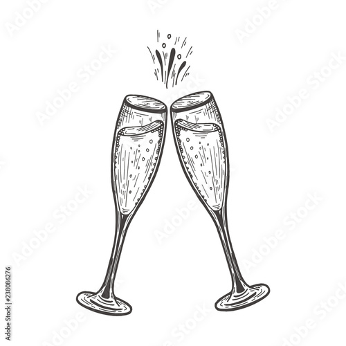 clinking champagne glasses