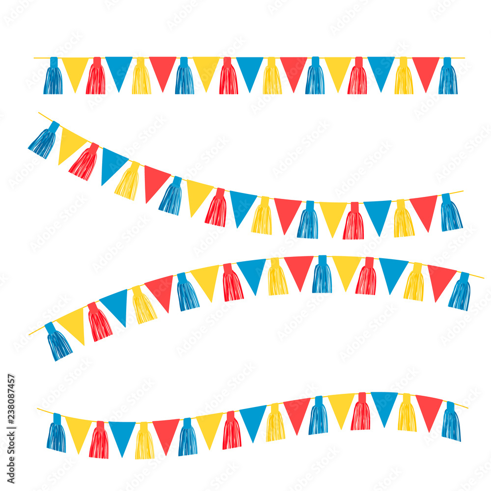 Fototapeta premium Party Background with Flags Vector Illustration. EPS 10