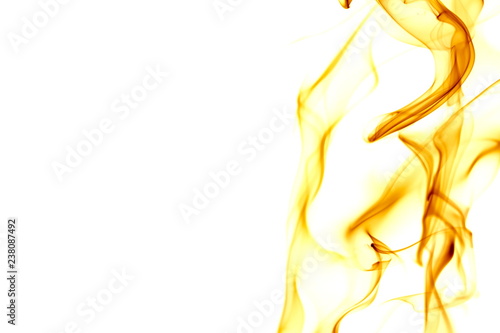 Yellow smoke on white background